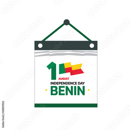 Benin Independence Day design commemoration in the calendar, August 1 independence calendar