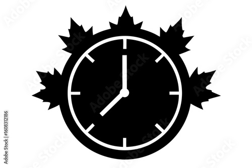 Vector clock icon symbolizing time with hour and minute hands