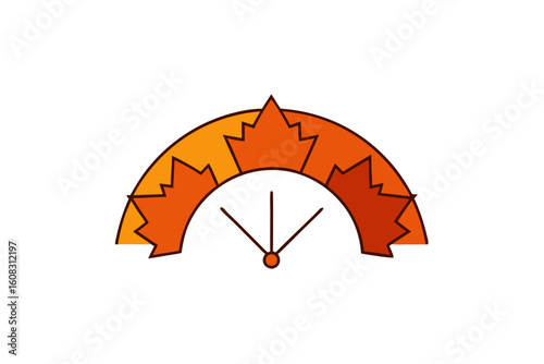 A vector illustration of a clock icon with an umbrella, symbolizing business deadlines and the concept of time