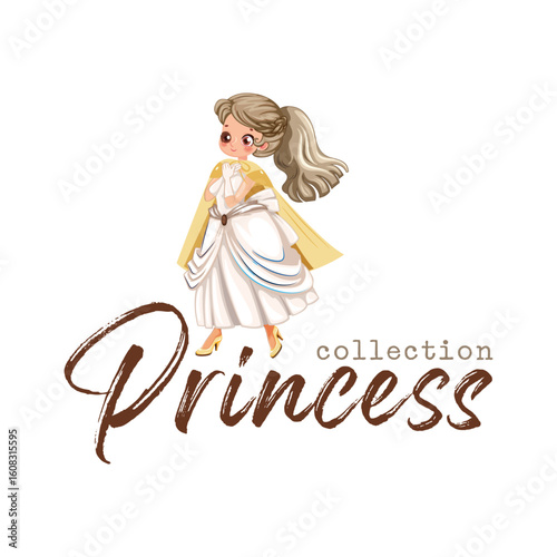 little princess icon cute cartoon character calligraphy sketch