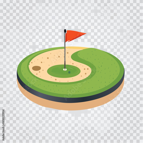 シンプルな1ホールのゴルフ場ベクター