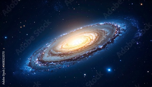 Spiral galaxy in deep space