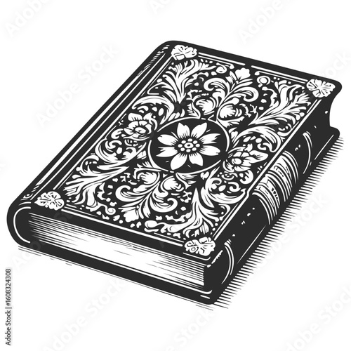 old book with white background.