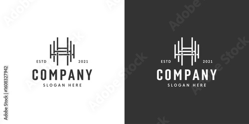 triple H letter initials logo vector design
