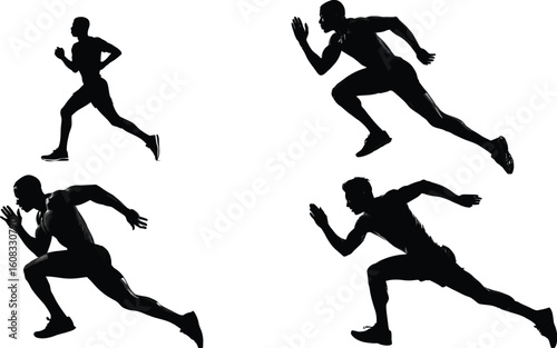 Wallpaper Mural Runner silhouettes show speed and motion eps Torontodigital.ca