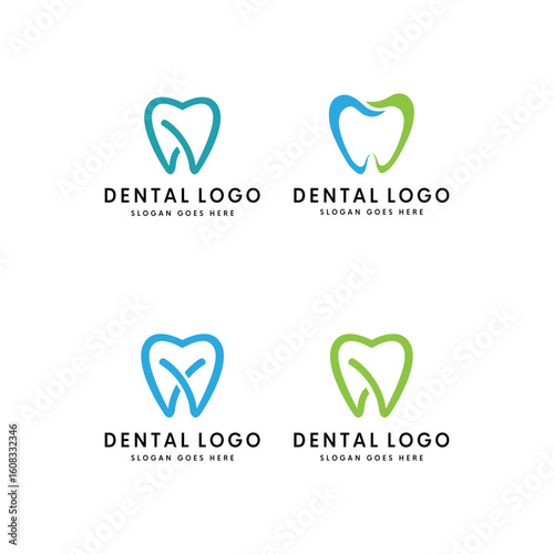 set of Tooth dental logo vector template