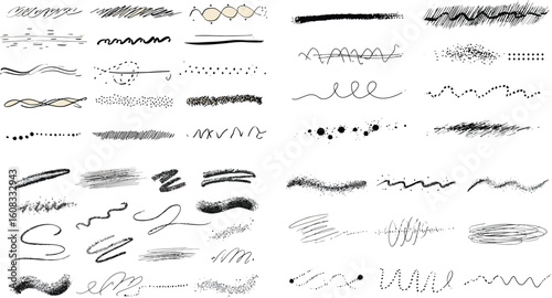 Wallpaper Mural Hand drawn lines and scribbles design elements eps Torontodigital.ca