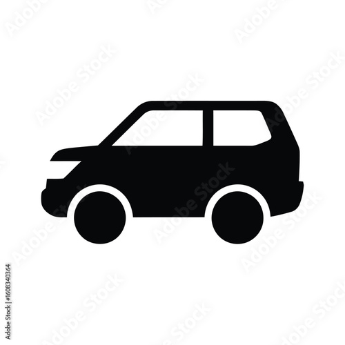 Black silhouette of a compact suv or crossover vehicle