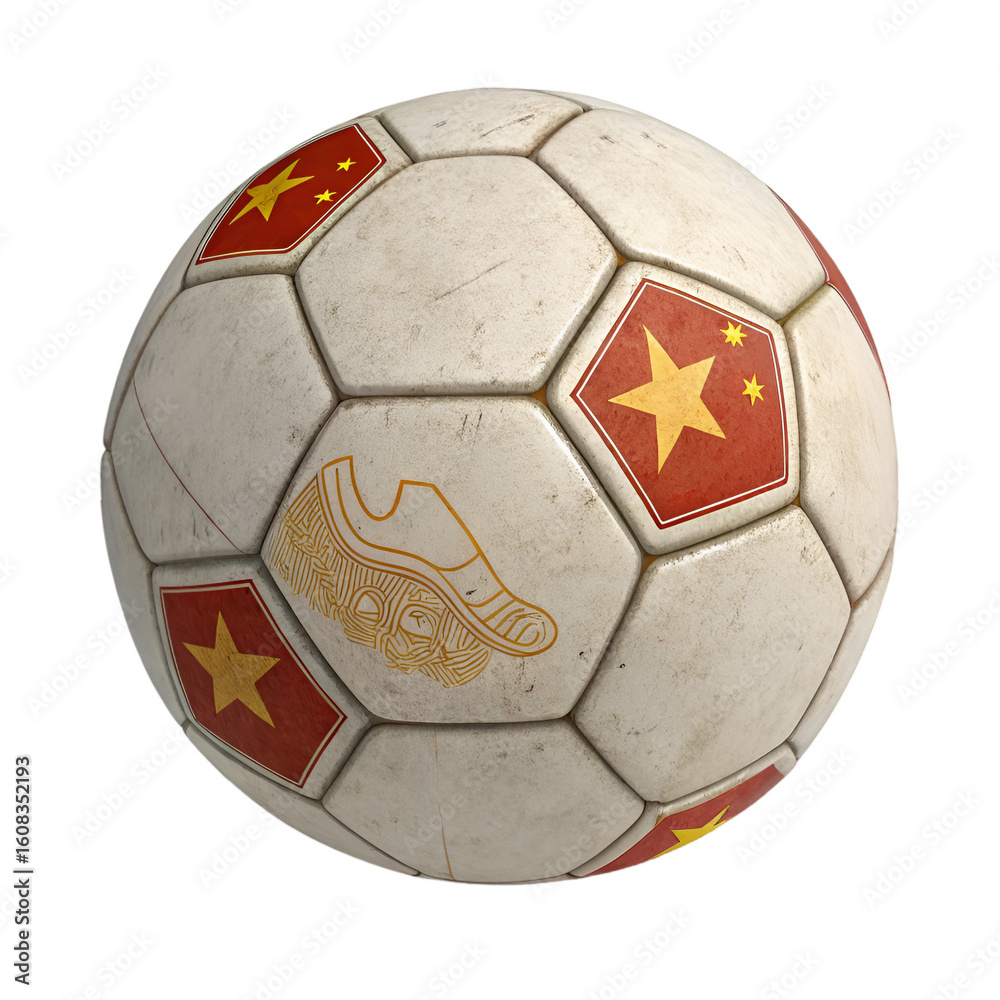 Fototapeta premium Vintage Soccer Ball with Star Design