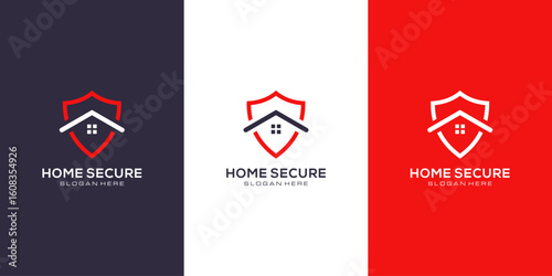home shield logo design vector