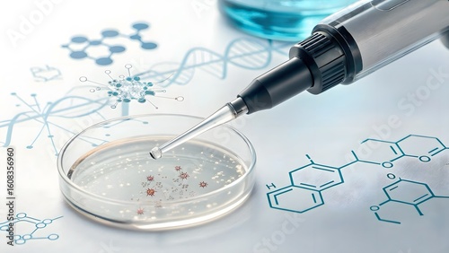 Biomedical instrument analyzing serum texture with overlay graphics