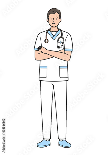 cartoon doctor with stethoscope