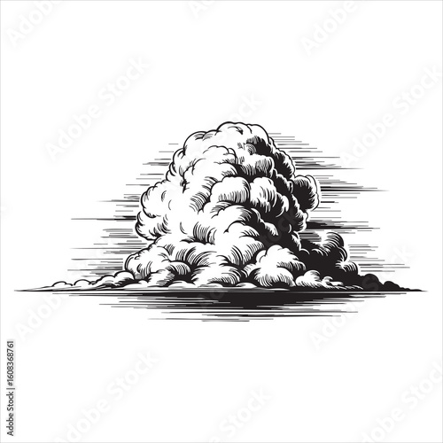 Vintage illustration of a human brain in profile within a circular dashed border