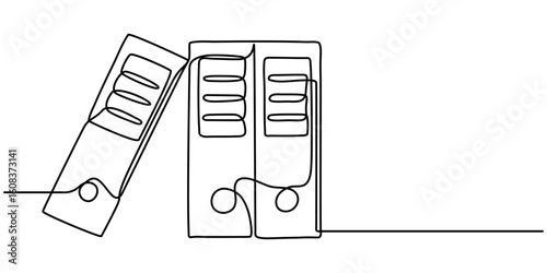 office file continuous one line drawing , Regulation Line Icon, Regulation Related Line Icon set. Outline Symbol Icons, Continuous one line drawing of file document. One line drawing illustration. 