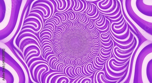 Hypnotic Purple and White Swirl Tunnel Illusion Background Design