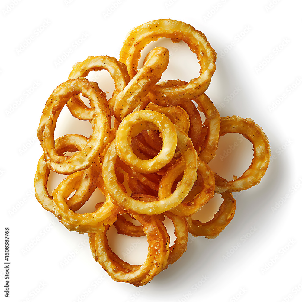 Fototapeta premium Golden Spiral Snacks: Crispy and Curled