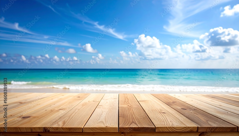 Obraz premium Beachfront Wooden Deck