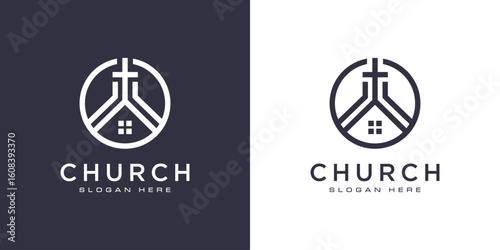 church christian logo design vector