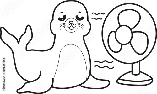 Coloring pages of cute seal outline illustrations.