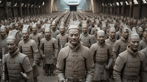 Terracotta Army, guarded the first Emperor of China, Qin Shi Huangdi's tomb, Xian, Lintong, Shaanxi, China