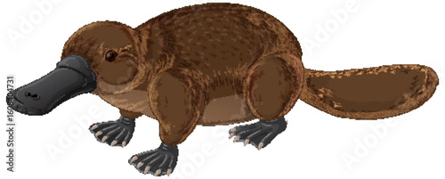 Vector Illustration of a Platypus in Side View