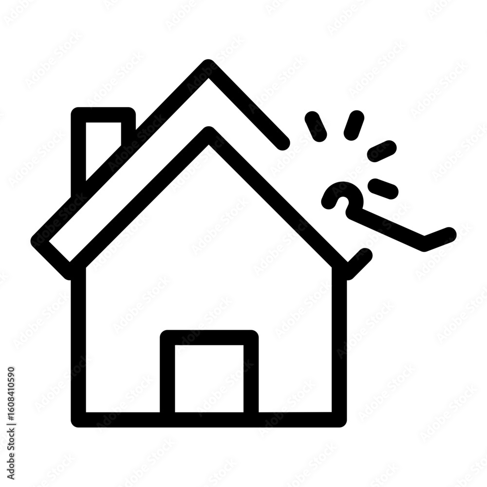 House crack icon for structural damage House crack icon for structural damage