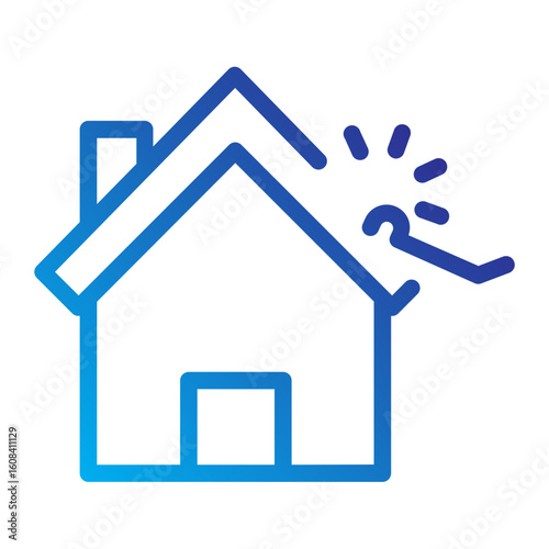 House crack icon for structural damage