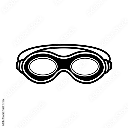 Silhouette of swimming goggles
