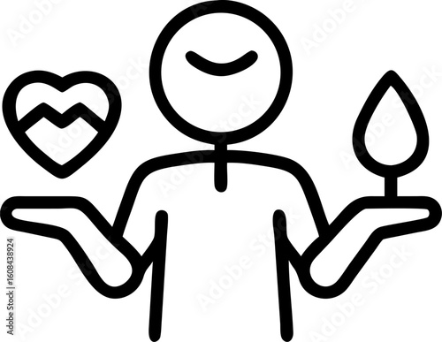 morality vector icon on white or transparent background. Altruism Stroke icon collections. Editable Stroke icon collection Outline icon.