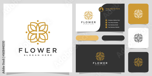 flower nature logo design template vector