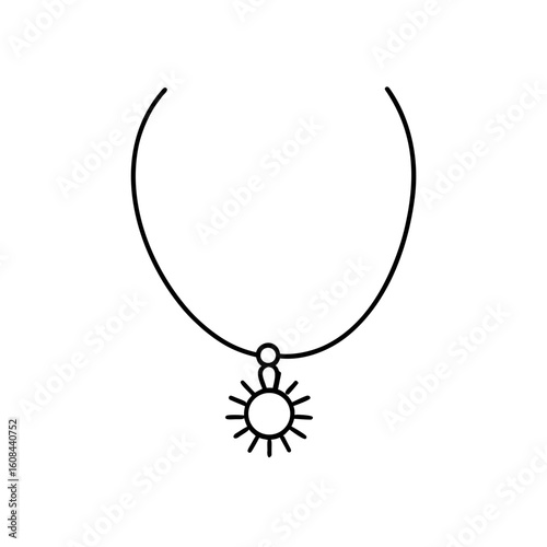 the necklace catches light 