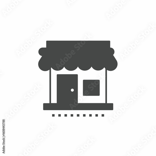 Black and white store vector illustration icon. Illustration for business. Vector template.