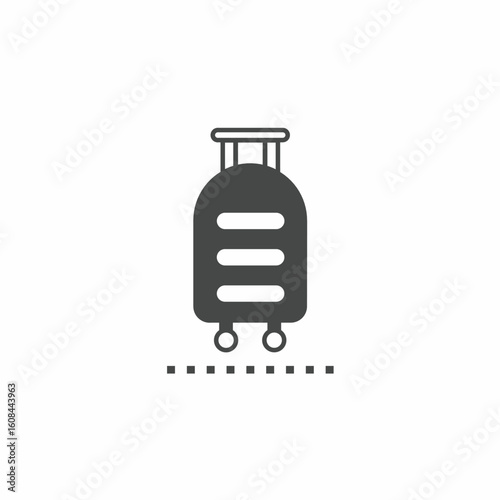 Black and white suitcase vector illustration icon. Illustration for business. Vector template.