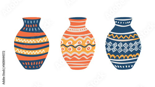 Decorative vases with ethnic patterns design ceramic flower vases home decor vase set pottery vases decorative art