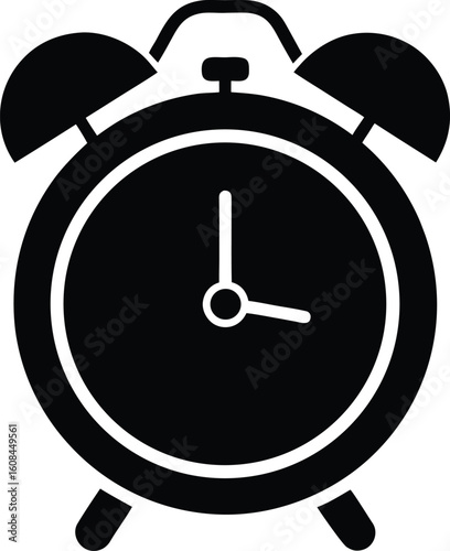 Alarm Clock Silhouette Vector Art Illustration