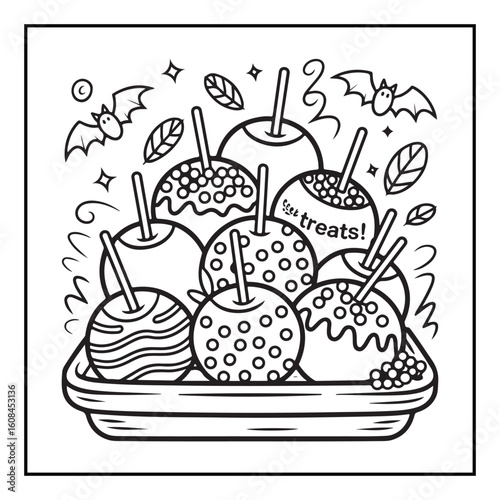 Bold and Easy Cozy Halloween Coloring Pages, Line Art, Vector Illustration, Black and White, Halloween, Coloring Pages, Coloring Book, 8.5x8.5" Design, Halloween holiday