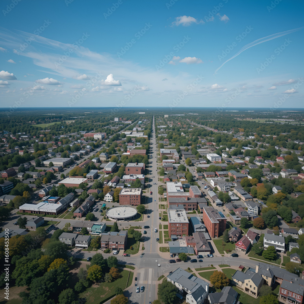 Fototapeta premium Aerial View of Auburn, New York