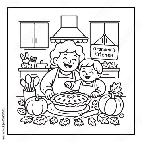 Bold and Easy Cozy Halloween Coloring Pages, Line Art, Vector Illustration, Black and White, Halloween, Coloring Pages, Coloring Book, 8.5x8.5" Design, Halloween holiday