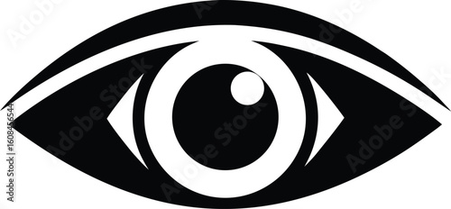 Eye Symbol Silhouette Vector Art Illustration