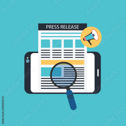 Mobile newspaper app icon concept