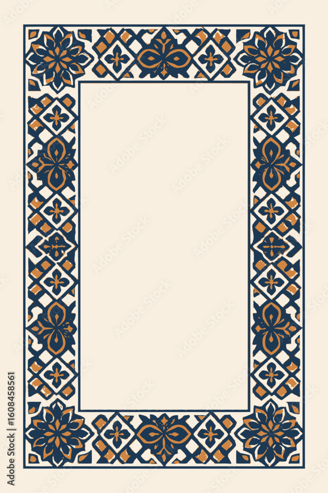 Obraz premium Islamic Mosaic Tile Border Frame