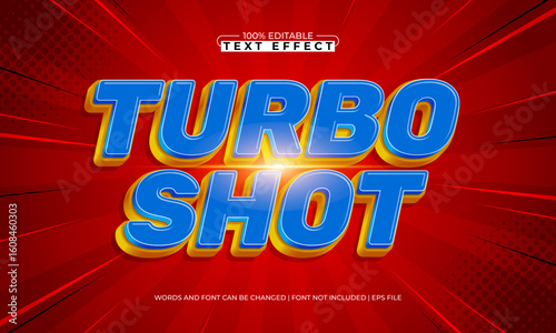 turbo shot editable text effect with a speed and fast text style