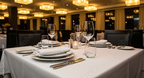 table setting at restaurant