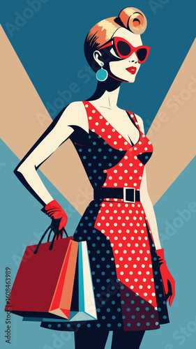 Retro glam woman