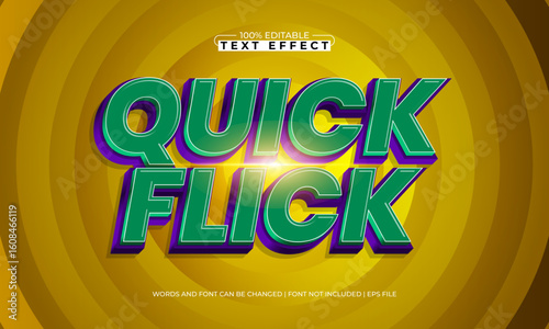 quick flick editable text effect with a speed and fast text style
