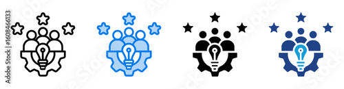 Talent management icon set multiple style collection