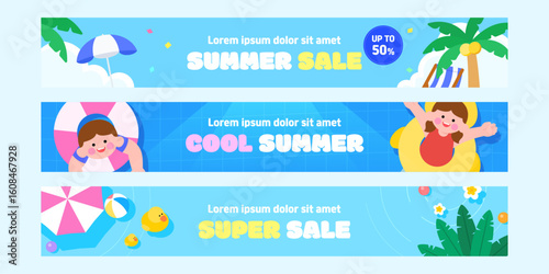 Summer banner illustration