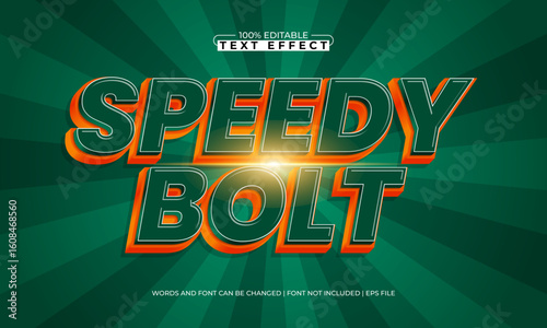 speedy bolt editable text effect with a speed and fast text style