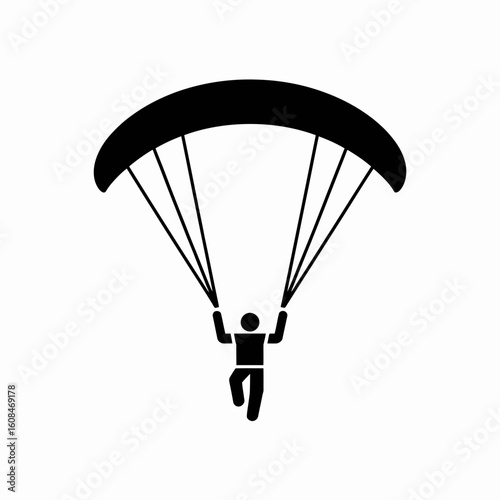 paraglider silhouette vector