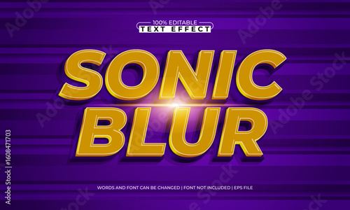 sonic blur editable text effect with a speed and fast text style